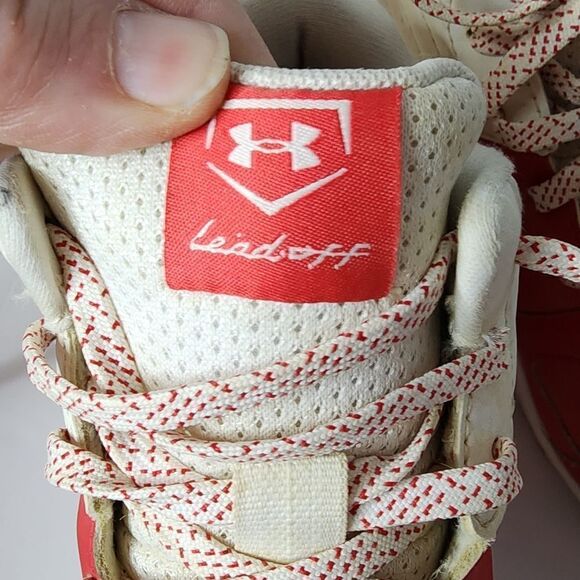 Under Armour football cleats kids size 5Y red and white - Picture 4 of 6
